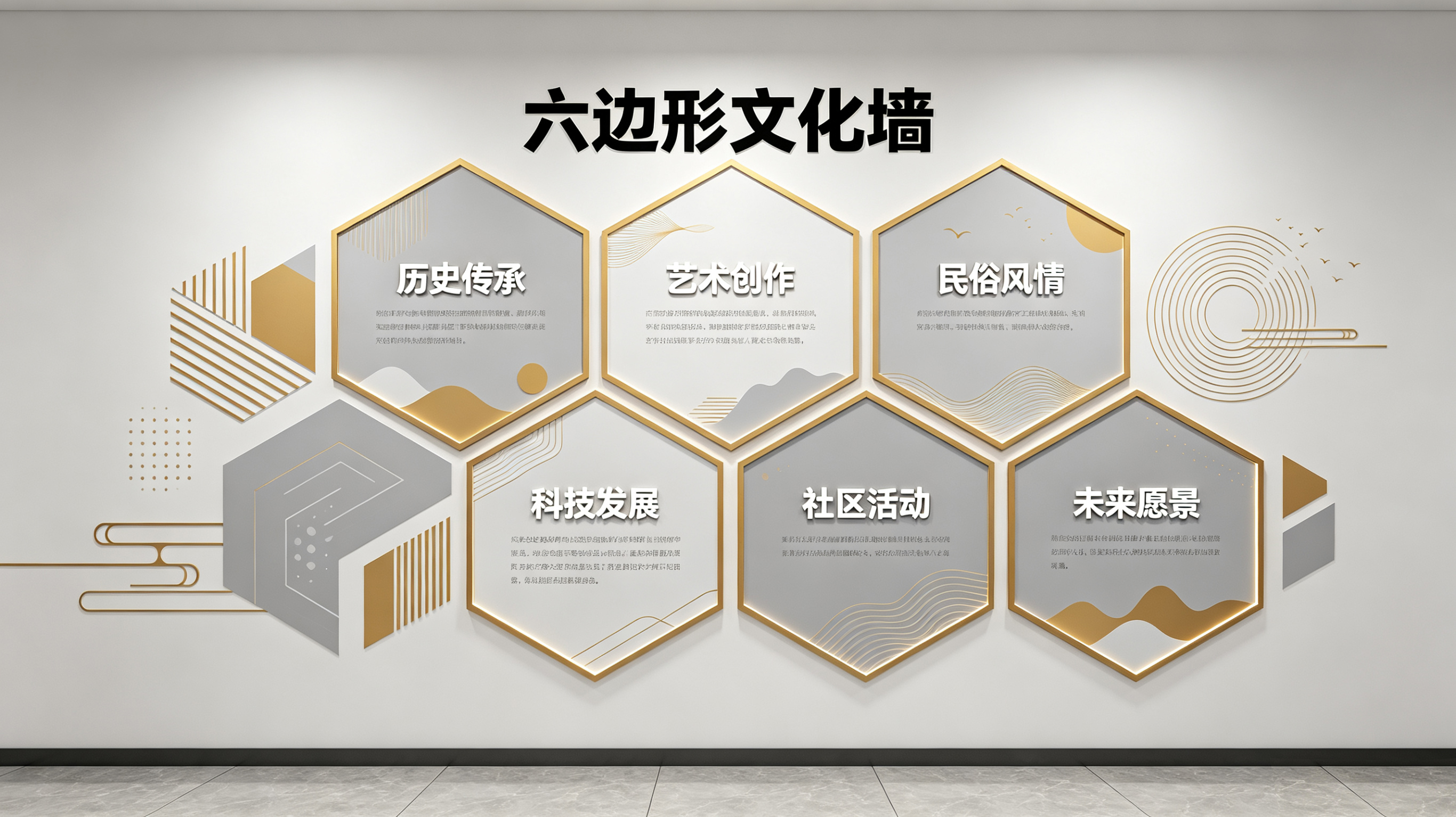 永仁企业文化墙 | 六边形信息美学